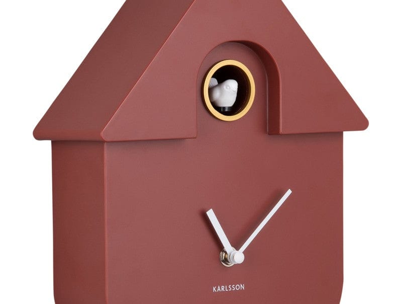 Modern Cuckoo Red Ochre ABS Wall Clock