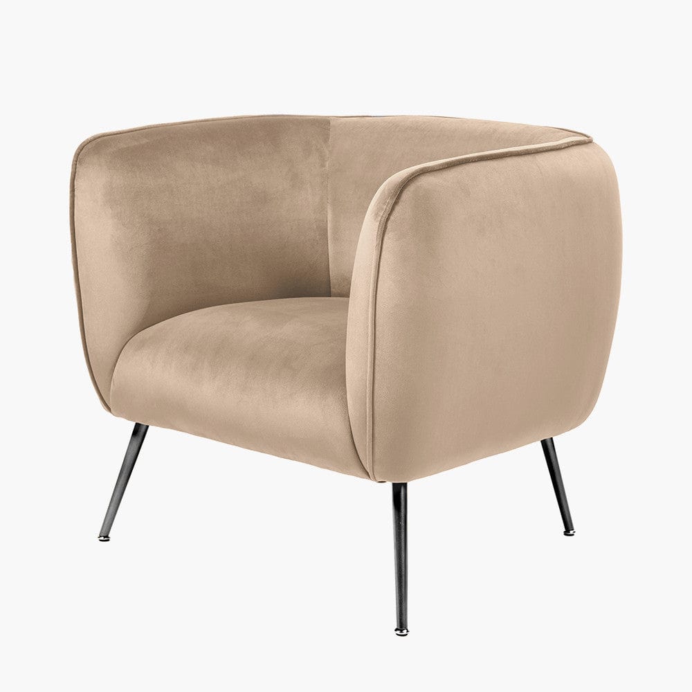 Lucca Biscuit Velvet & Metal Armchair