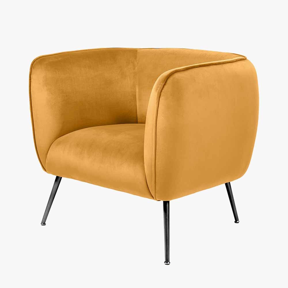 Lucca Yellow Velvet Chair