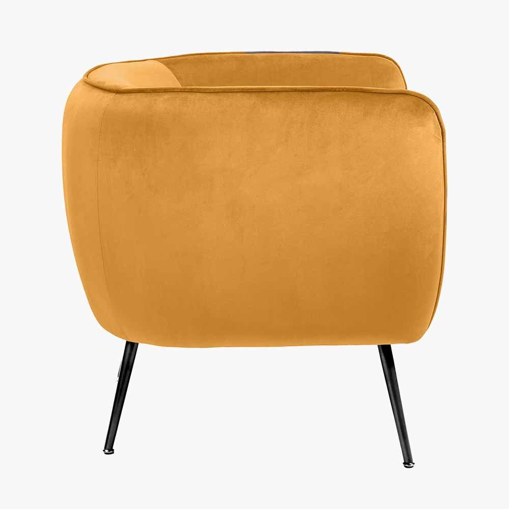 Lucca Yellow Velvet Chair