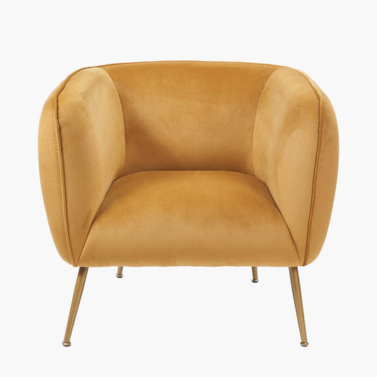 Lucca Yellow Velvet Chair