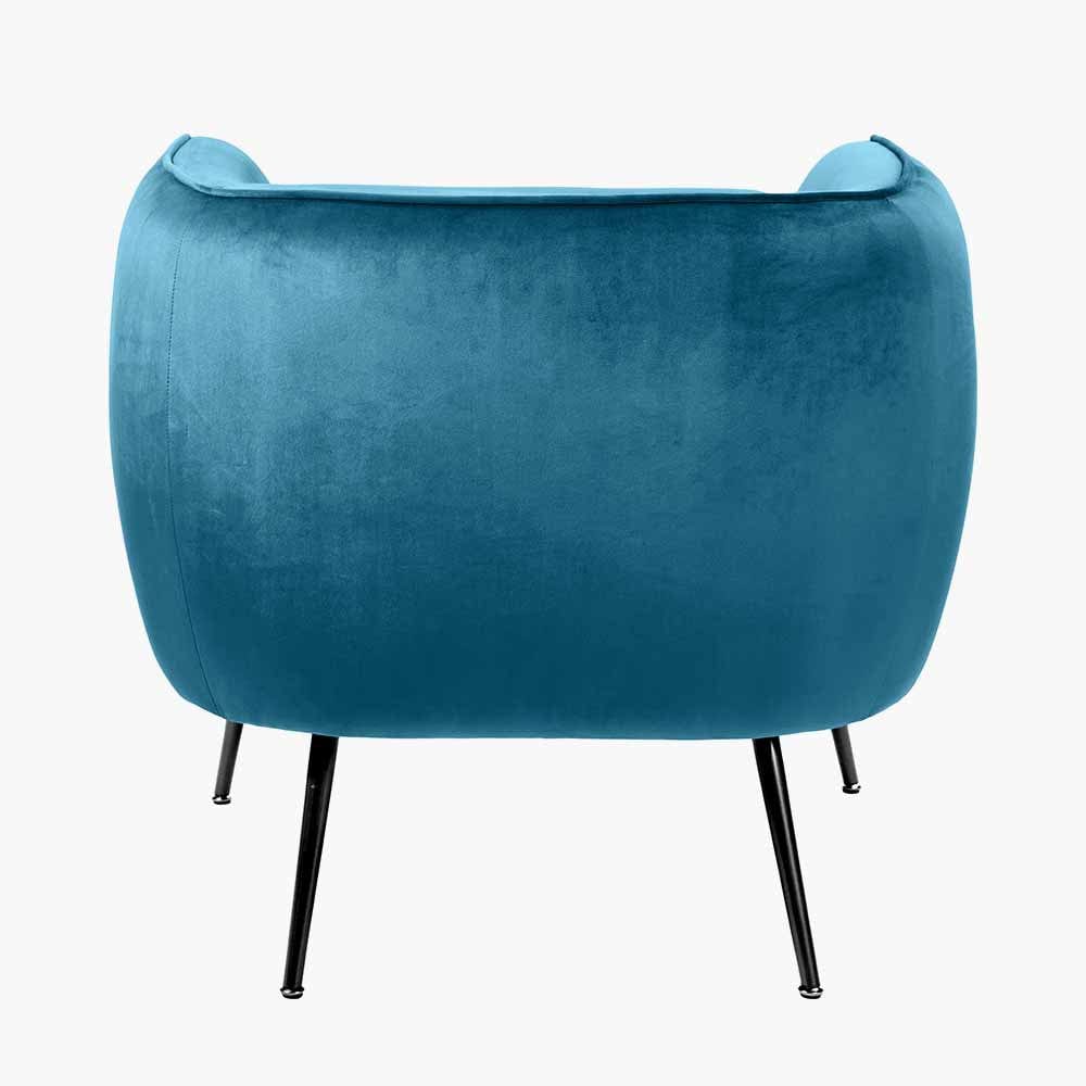 Lucca Sapphire Blue Velvet Chair with Gold Legs