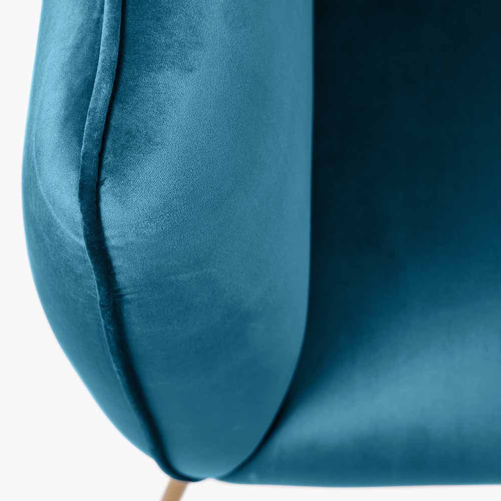 Lucca Sapphire Blue Velvet Chair with Gold Legs