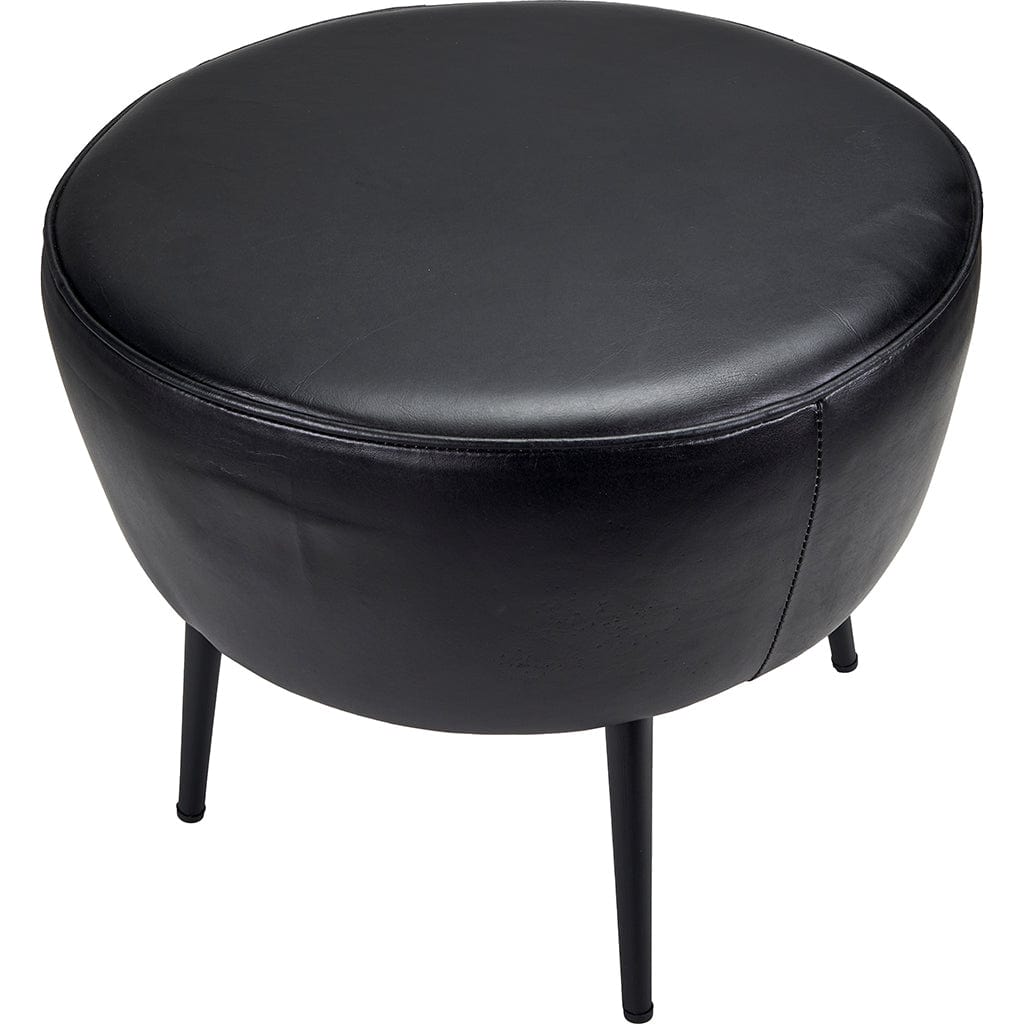 Donato Steel Grey Leather & Iron Stool