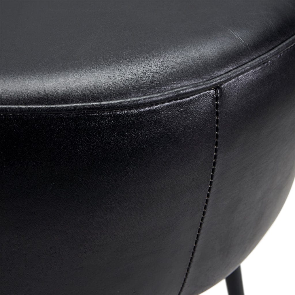 Donato Steel Grey Leather & Iron Stool