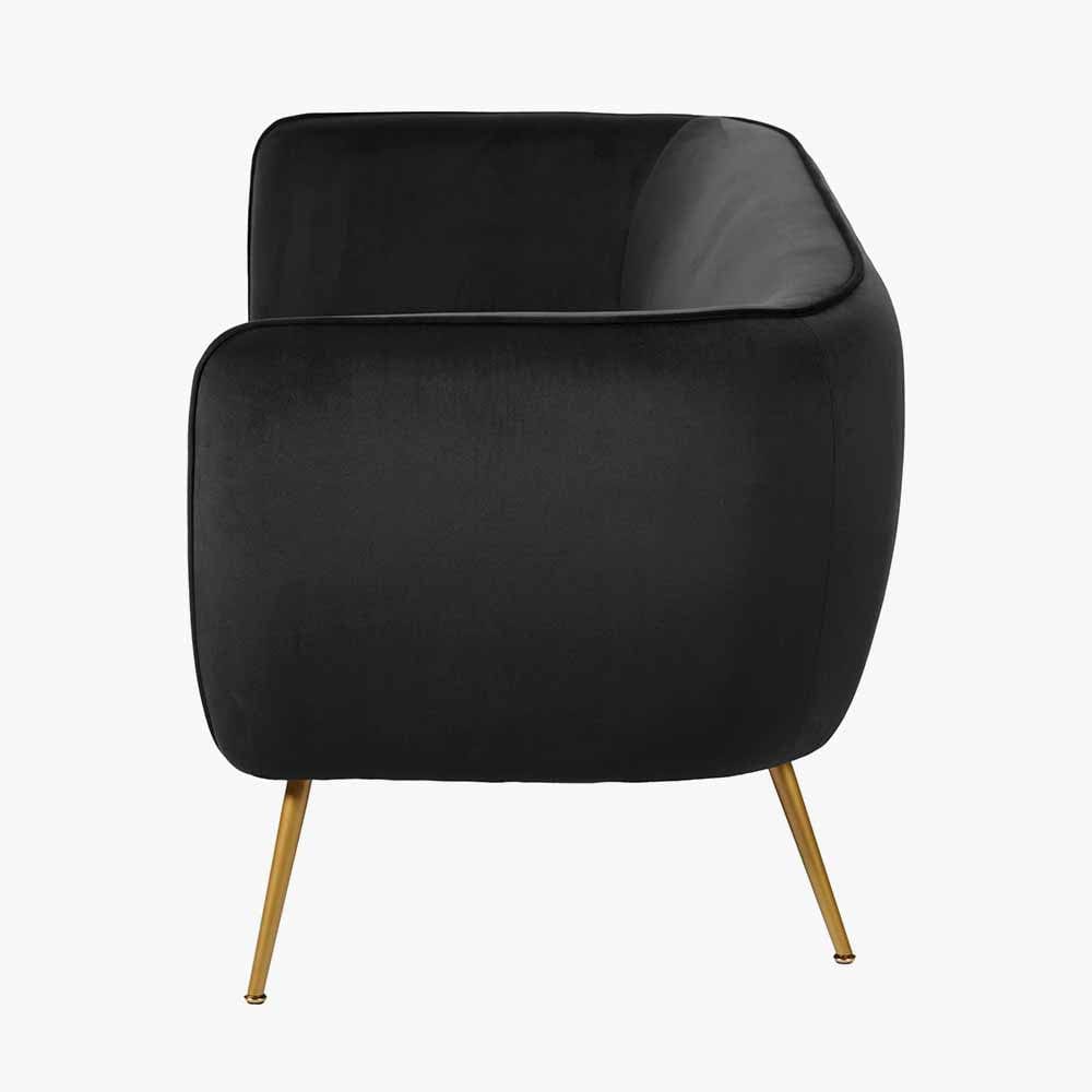 Lucca Black Velvet Sofa