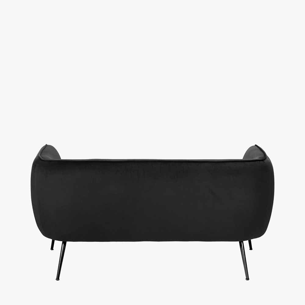Lucca Black Velvet Sofa