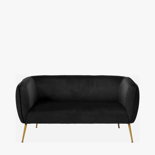 Lucca Black Velvet Sofa