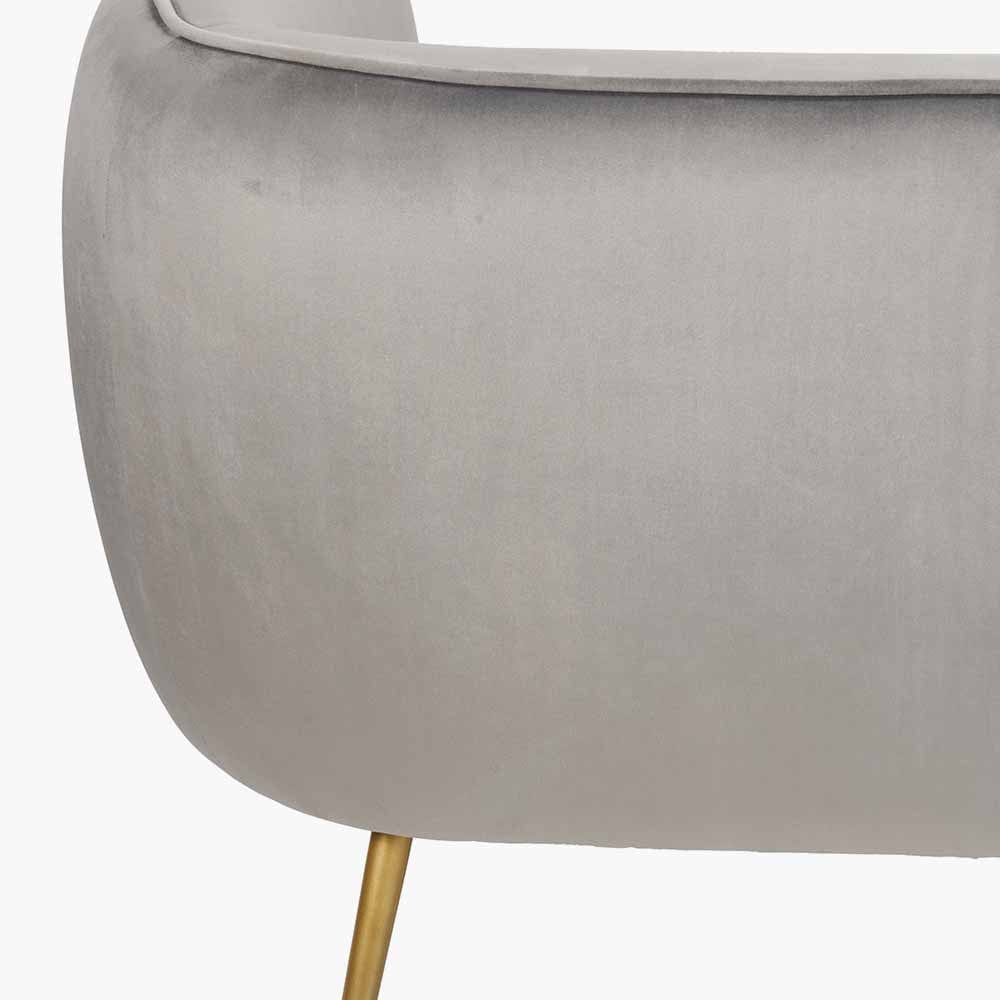Lucca Dove Grey Velvet Sofa