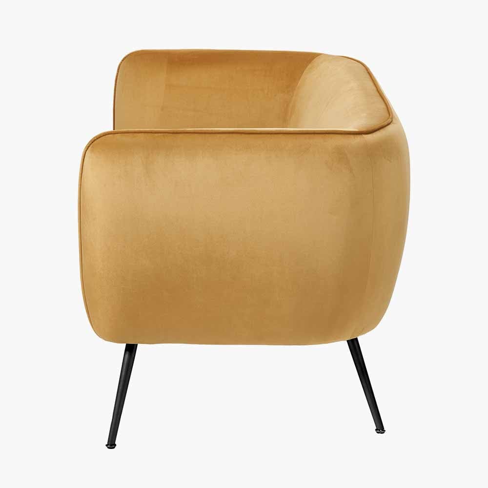Lucca Yellow Velvet Sofa