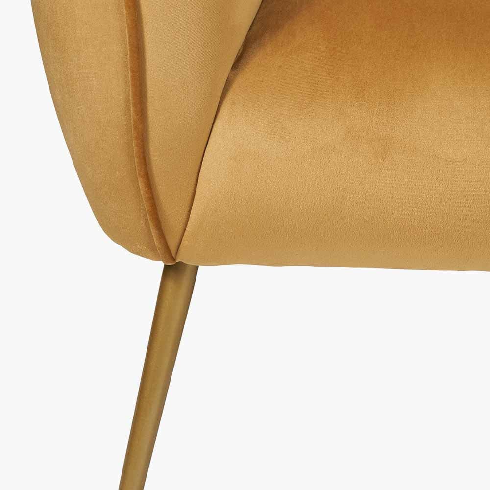Lucca Yellow Velvet Sofa