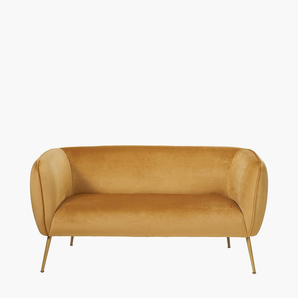 Lucca Yellow Velvet Sofa