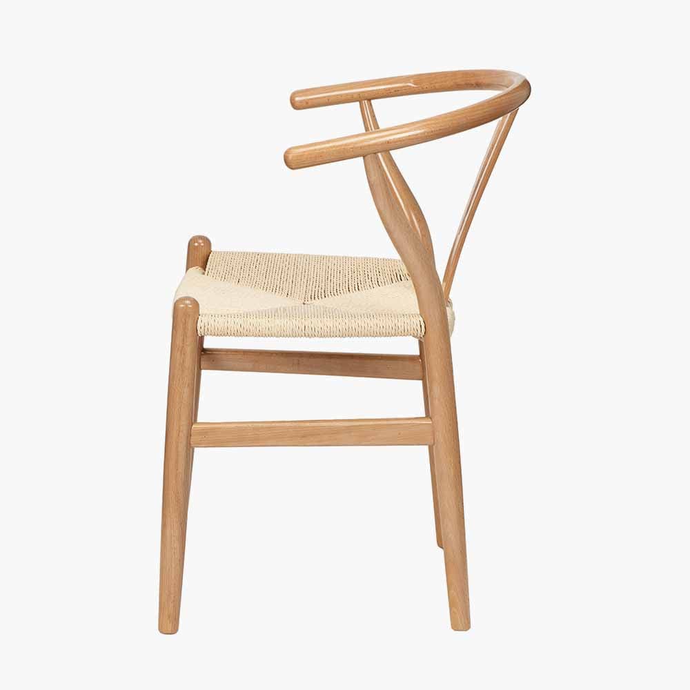 Quinn Natural Beech Wood & Natural Paper Rope Dining Chair