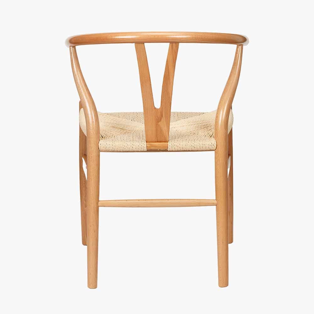 Quinn Natural Beech Wood & Natural Paper Rope Dining Chair