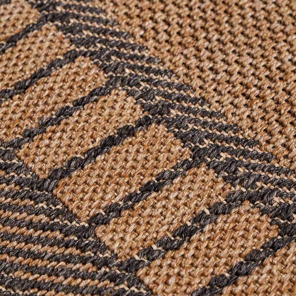 Indoor Outdoor Natural & Black Border Design Rug