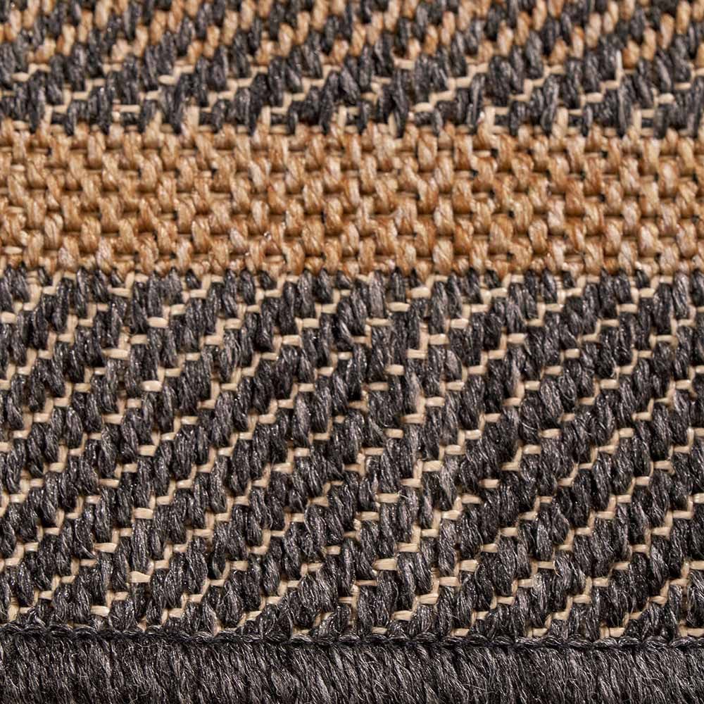 Indoor Outdoor Natural & Black Border Design Rug