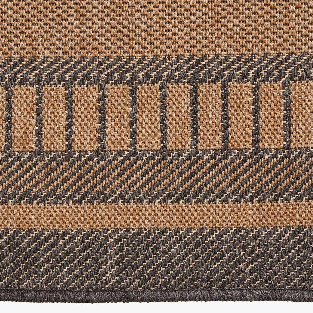 Indoor Outdoor Natural & Black Border Design Rug