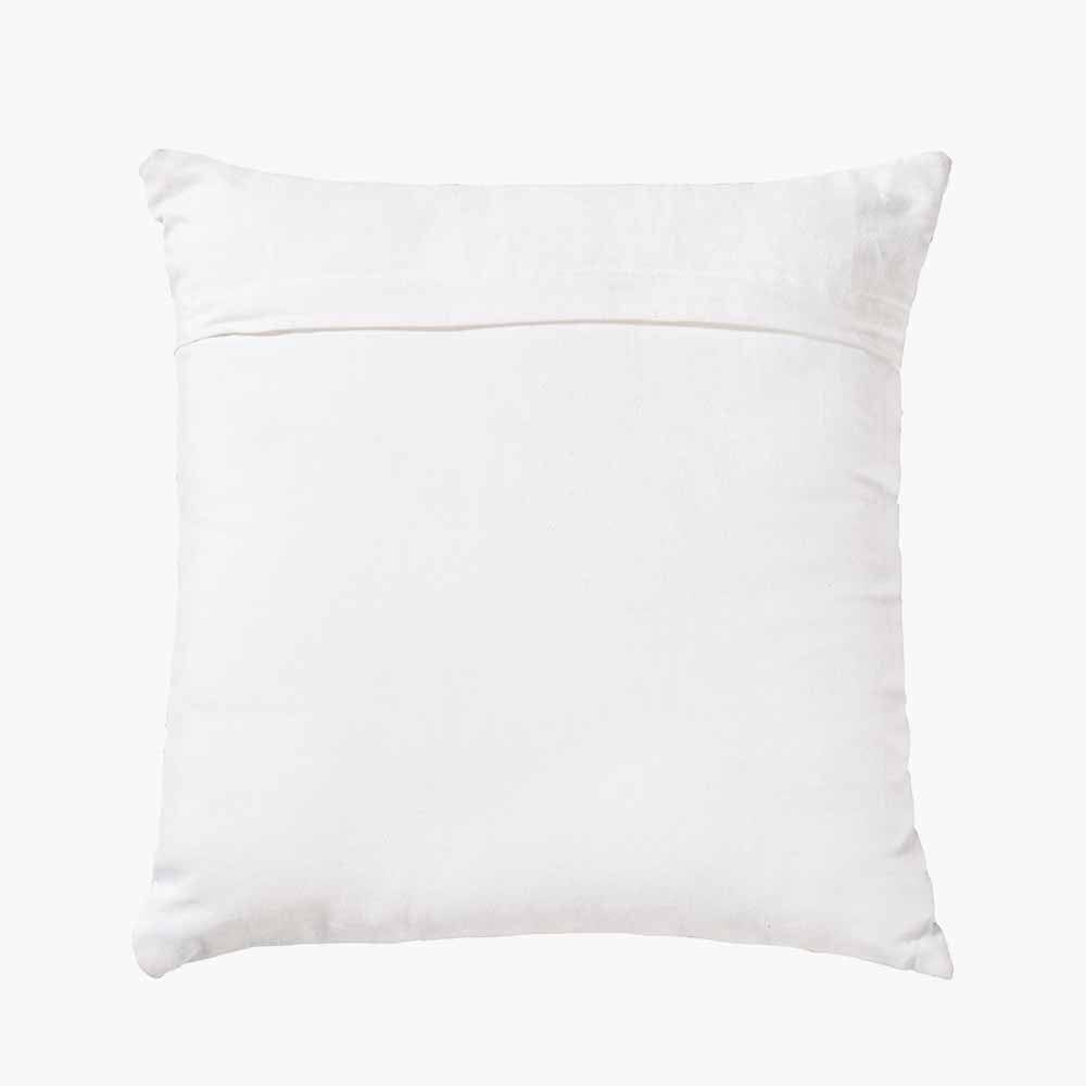 Indoor Outdoor Terracotta & White Braid Design Scatter Cushion