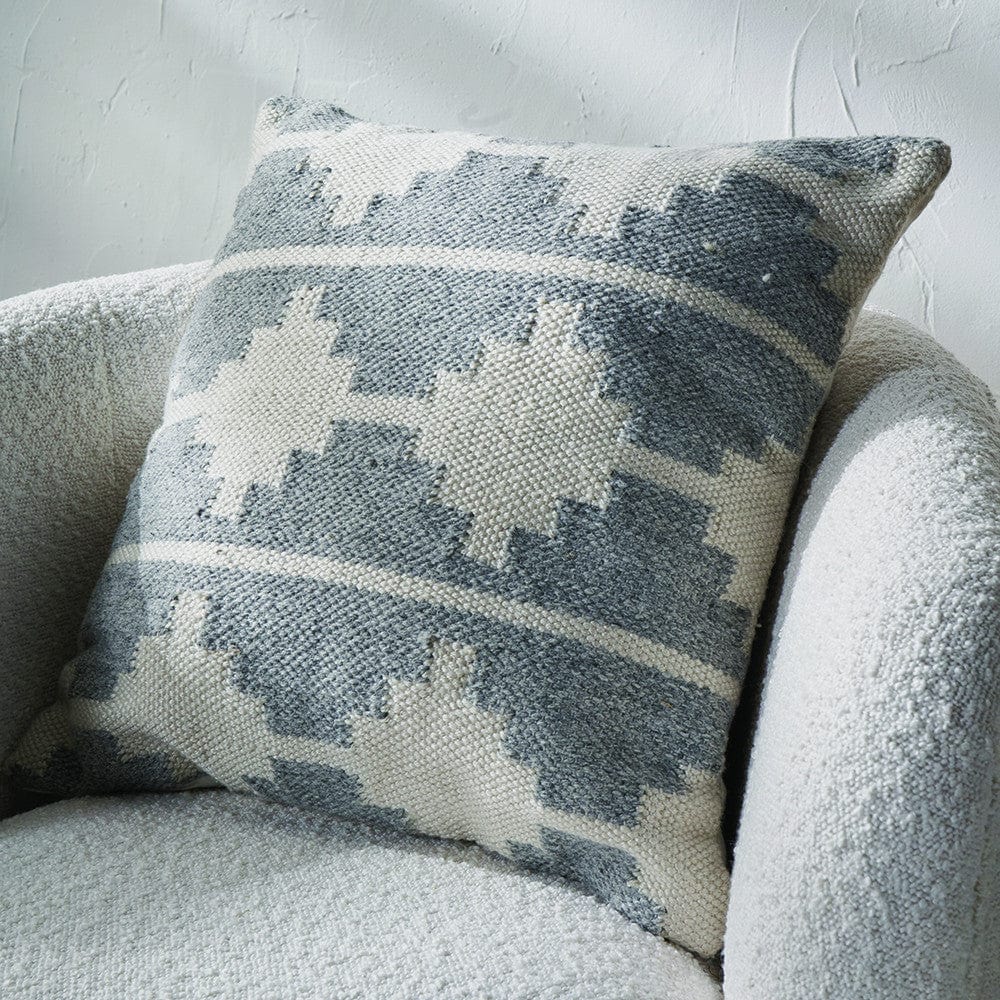 Indoor Outdoor Grey & White Moroccan Design Scatter Cushion