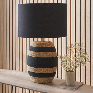 Kalutara Black and Natural Sea Grass Tall Table Lamp