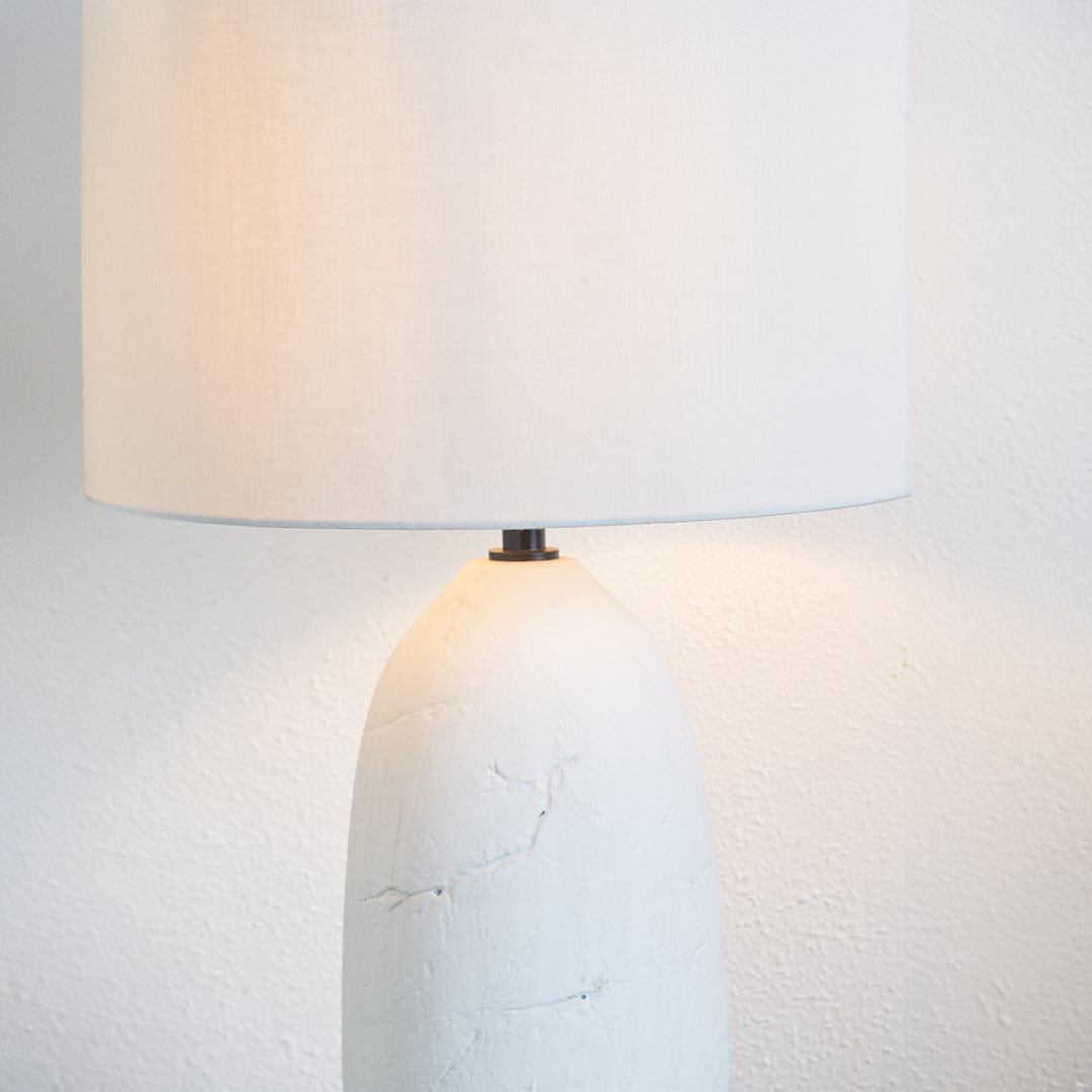 Erika White Vintage Textured Ceramic Table Lamp