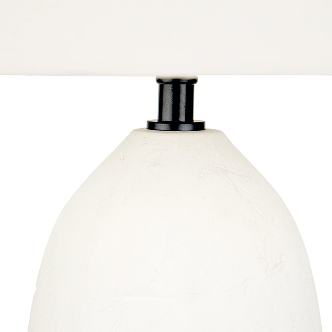 Erika White Vintage Textured Ceramic Table Lamp