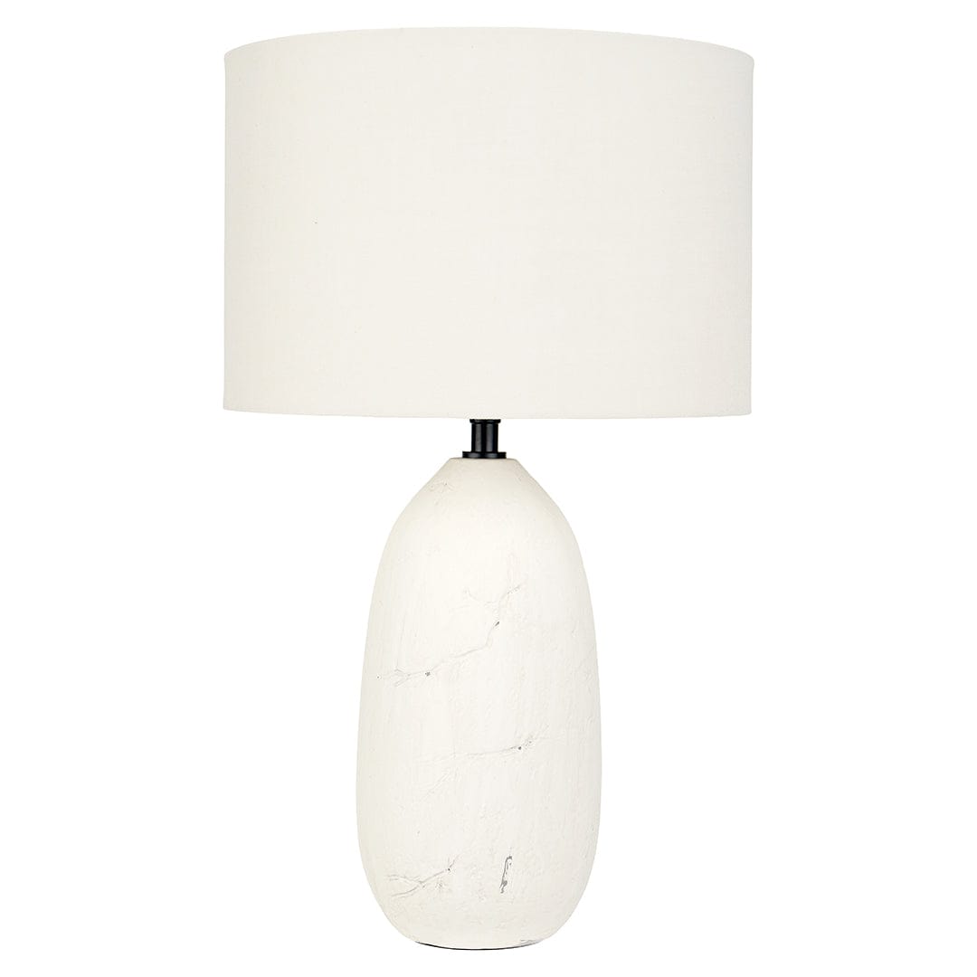 Erika White Vintage Textured Ceramic Table Lamp