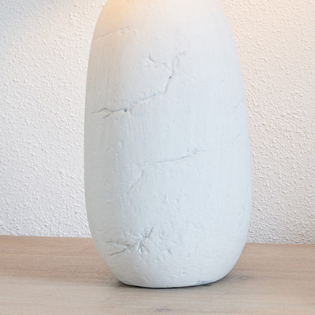 Erika White Vintage Textured Ceramic Table Lamp