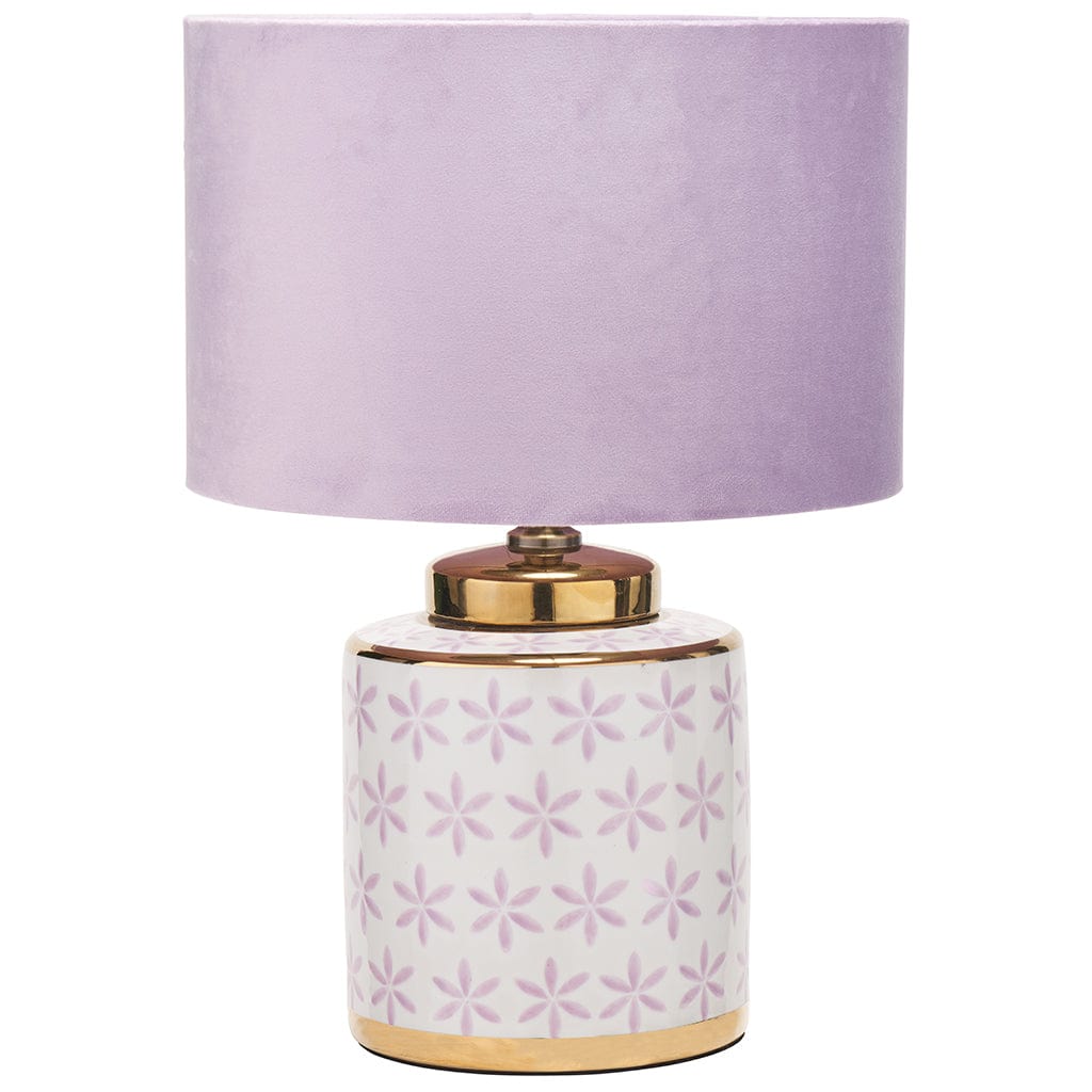 Thea Lillac & Gold Leaf Ceramic Table Lamp Base
