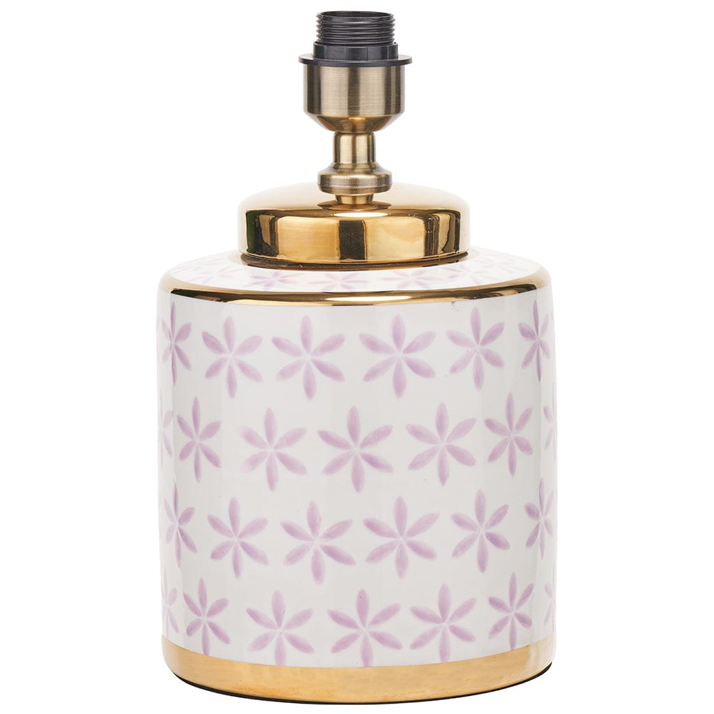 Thea Lillac & Gold Leaf Ceramic Table Lamp Base