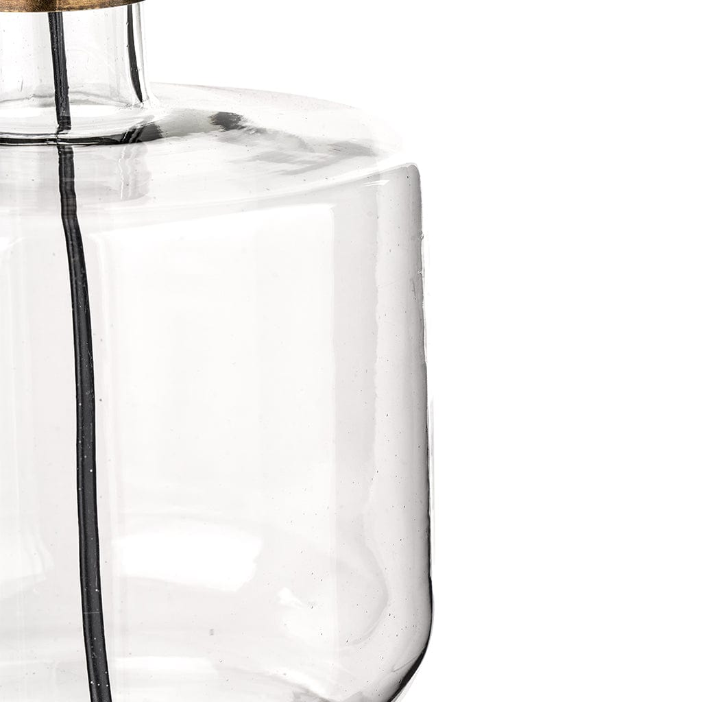 Josie Clear Glass & Antique Brass Metal Table Lamp Base