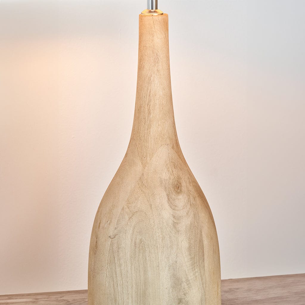 Corella Natural Mango Wood Curved Table Lamp Base