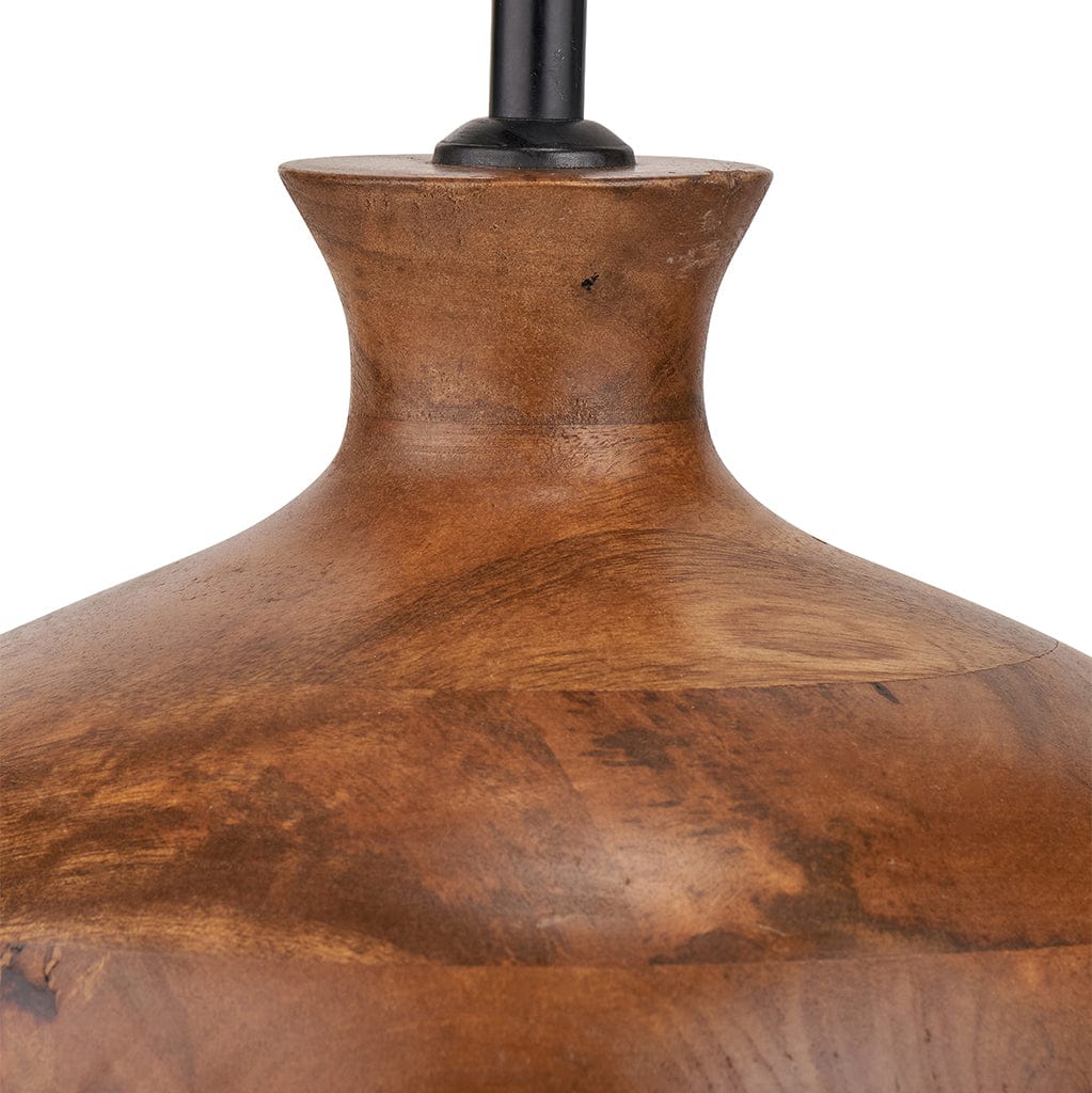 Kiah Brown Oiled Finish Mango Wood Round Table Lamp Base