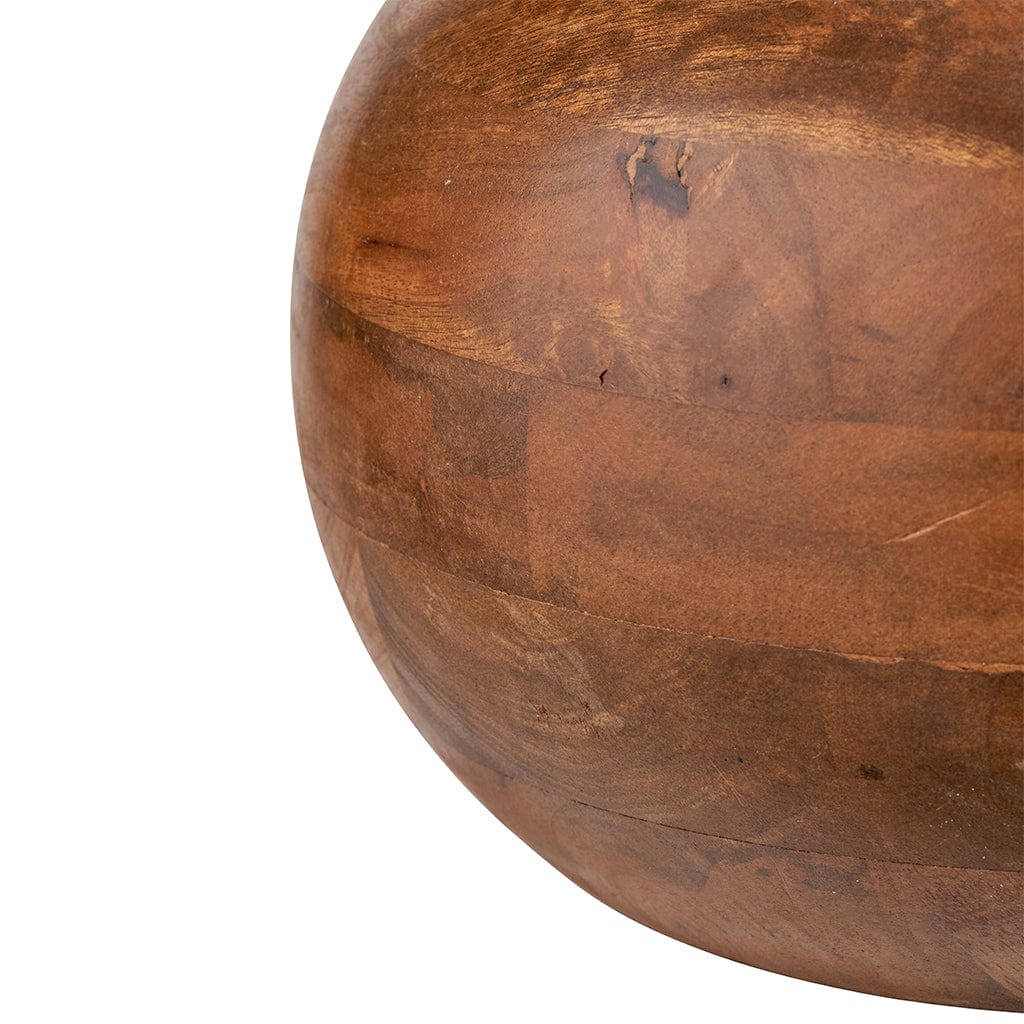 Kiah Brown Oiled Finish Mango Wood Round Table Lamp Base