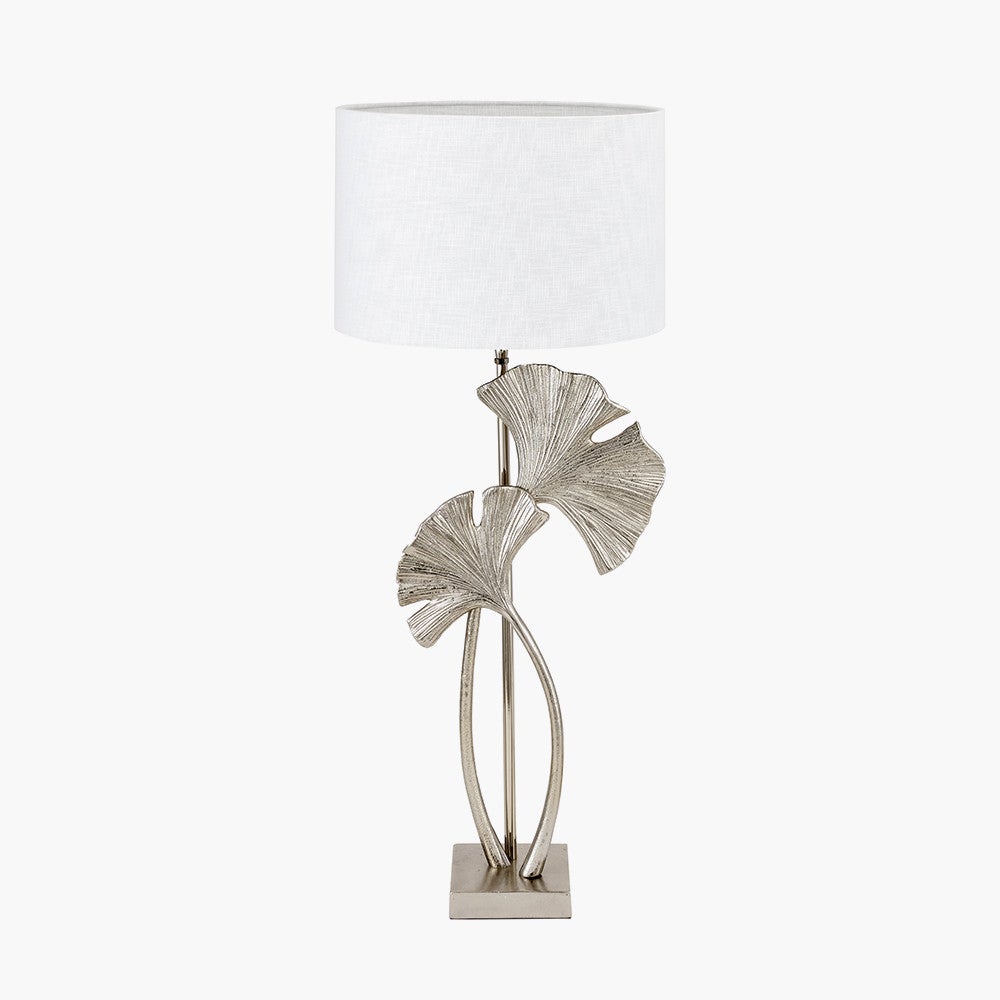 Gingko Champagne Metal Tall Leaf Table Lamp