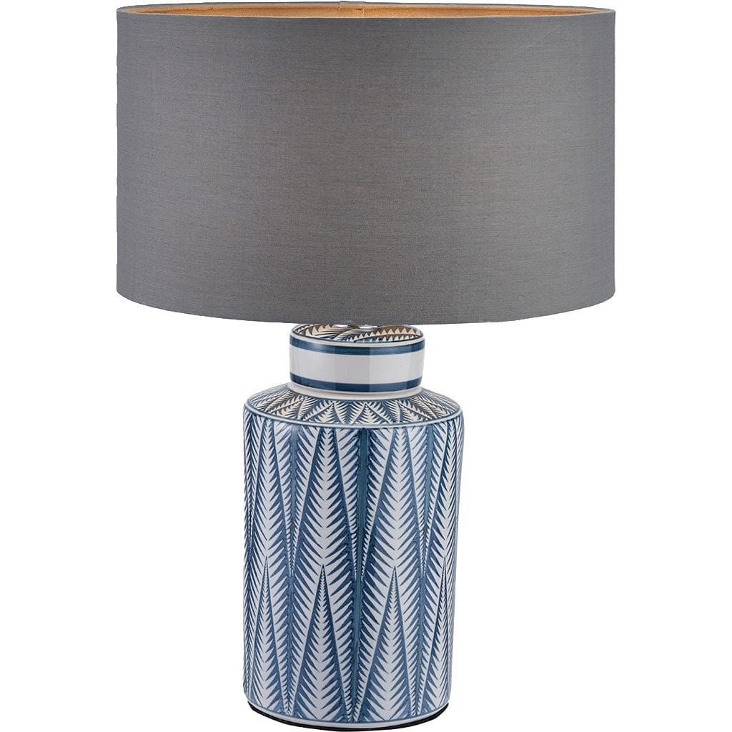 Samara Blue & White Aztec Pattern Ceramic Table Lamp