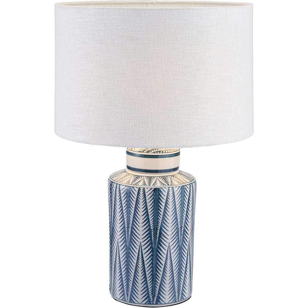 Samara Blue & White Aztec Pattern Ceramic Table Lamp