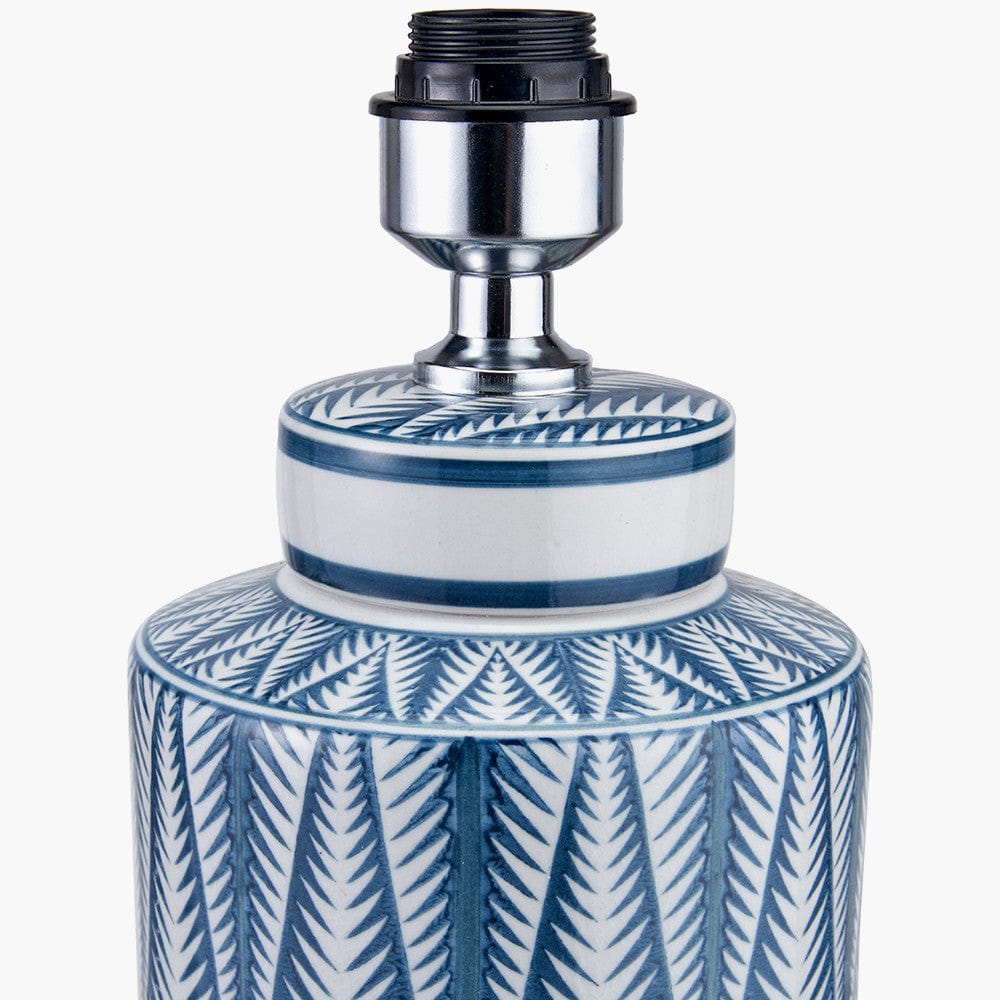 Samara Blue & White Aztec Pattern Ceramic Table Lamp