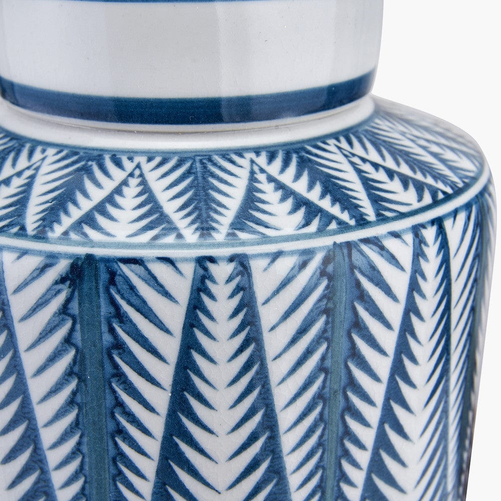 Samara Blue & White Aztec Pattern Ceramic Table Lamp