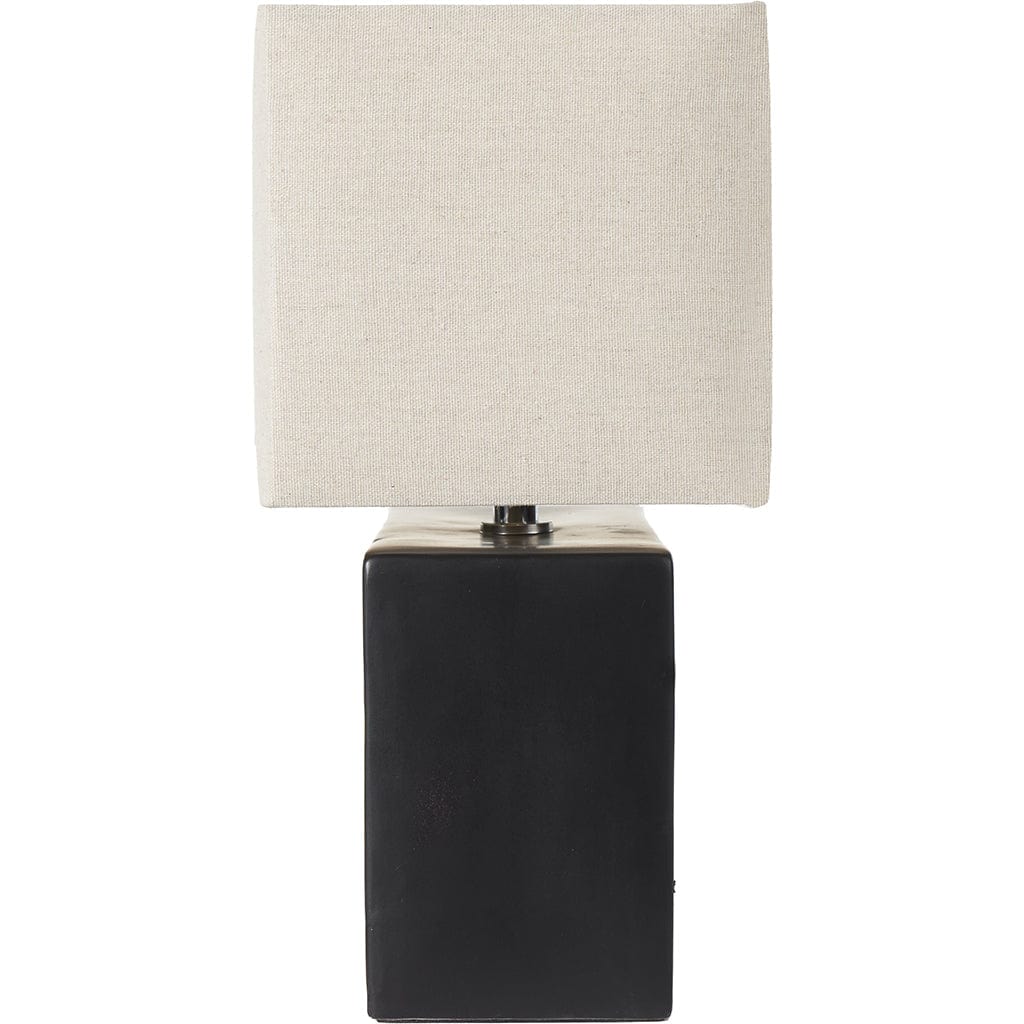 Block Black Ceramic Rectangular Table Lamp