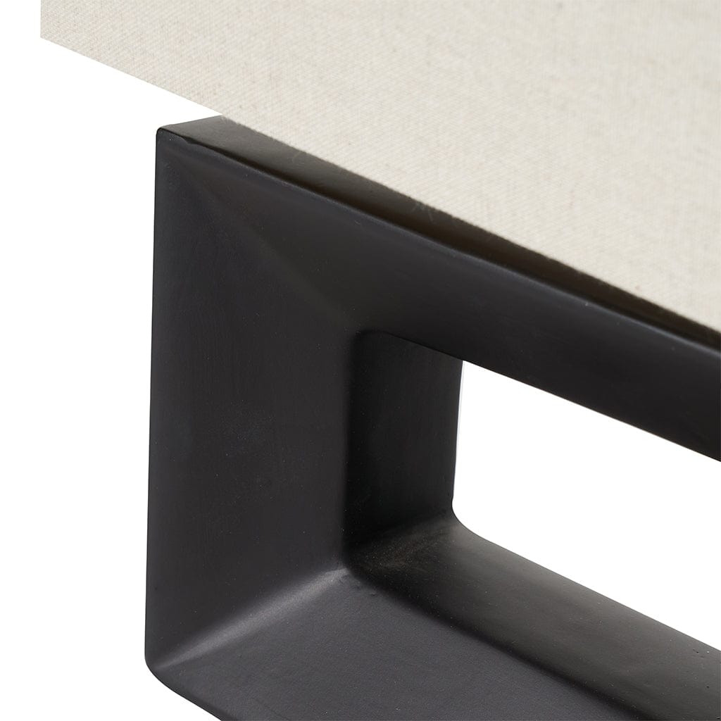 Block Black Ceramic Rectangular Table Lamp