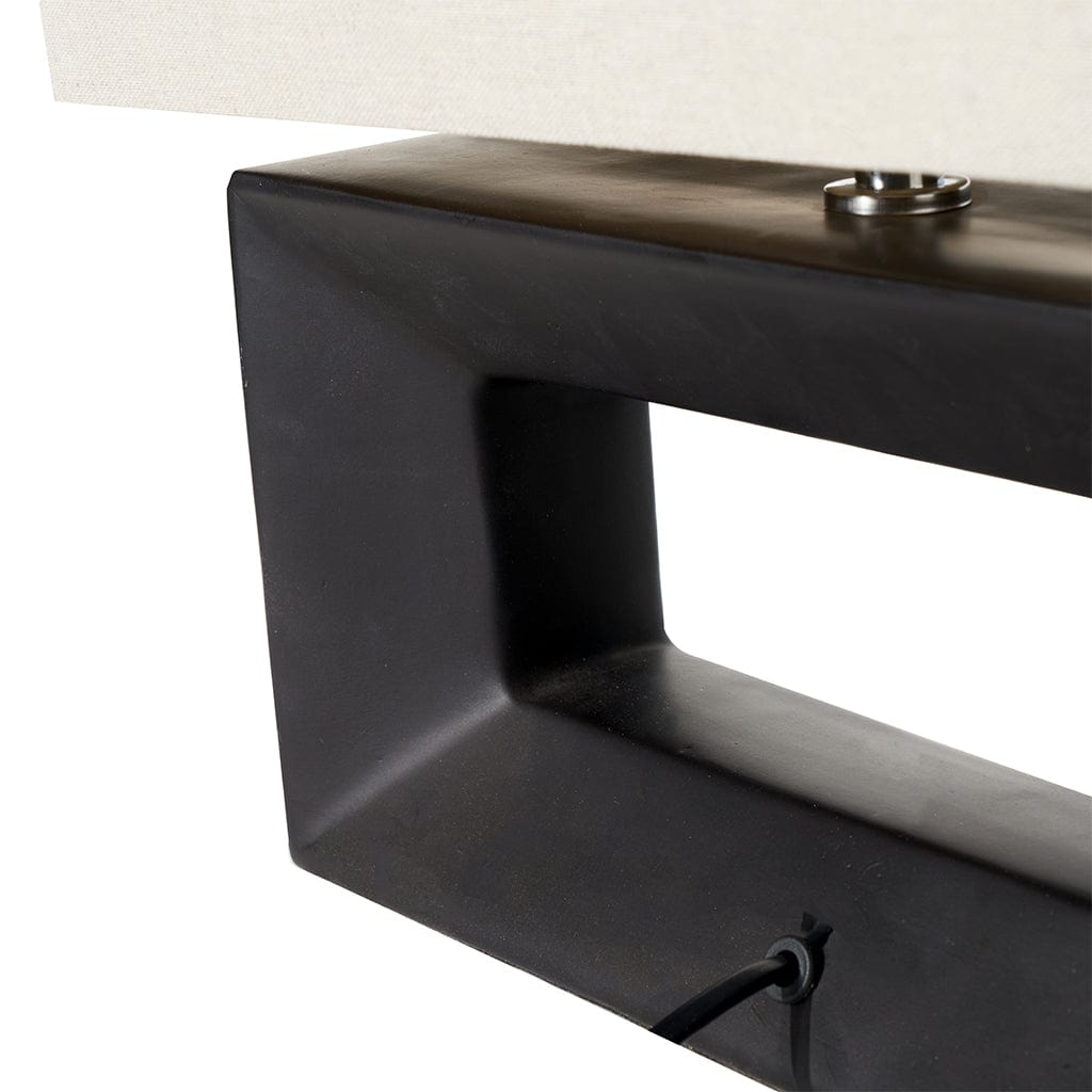 Block Black Ceramic Rectangular Table Lamp