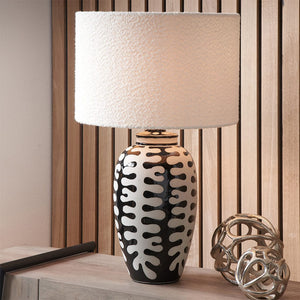 Elkorn Black & White Tall Coral Ceramic Table Lamp