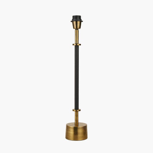 Antoine Black Croc & Antique Brass Tall Metal Table Lamp Base