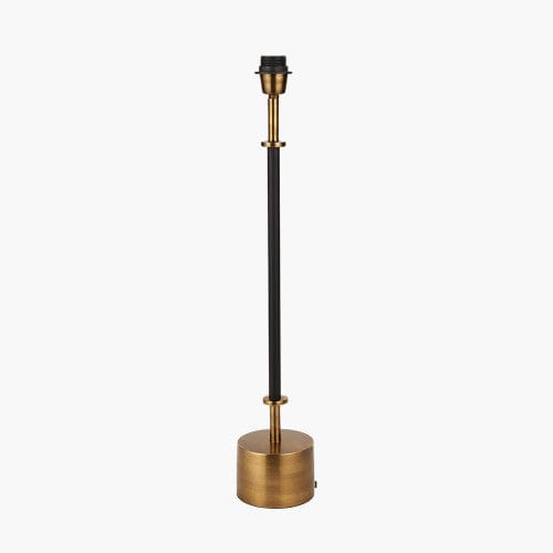 Antoine Black Croc & Antique Brass Metal Table Lamp