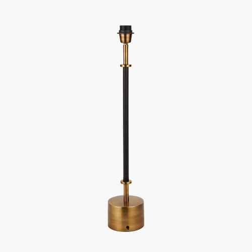 Antoine Black Croc & Antique Brass Metal Table Lamp