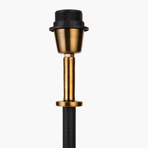 Antoine Black Croc & Antique Brass Metal Table Lamp