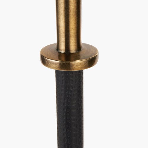 Antoine Black Croc & Antique Brass Metal Table Lamp