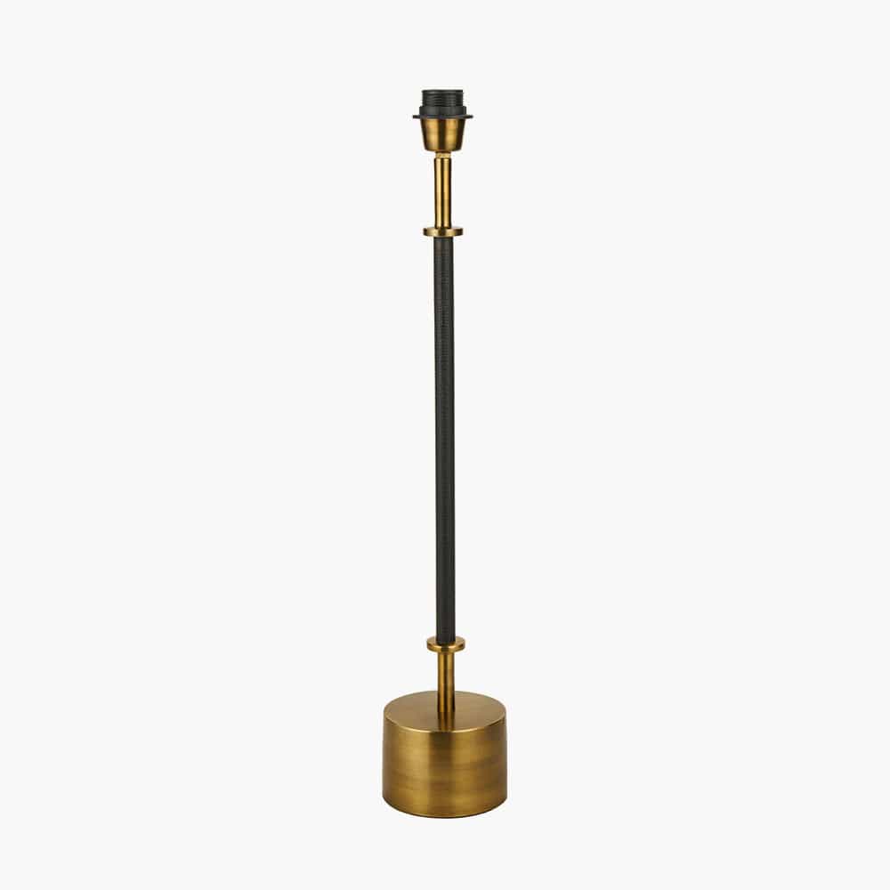 Antoine Black Croc & Antique Brass Metal Table Lamp