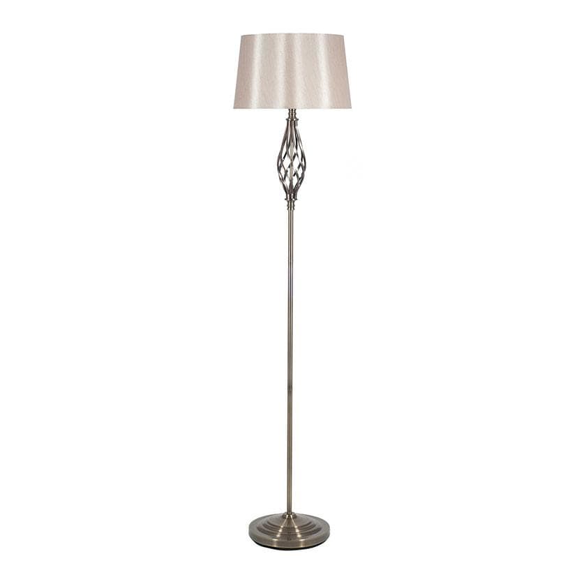 Jenna Antique Brass Floor Lamp With Shade